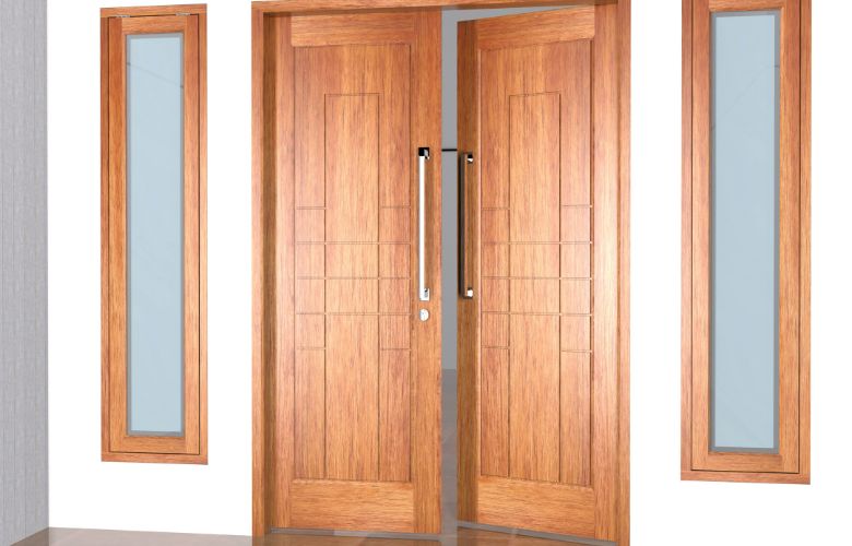 Dubbele deur PVC hout 